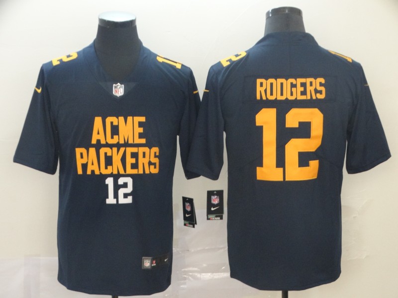 Men's Green Bay Packers Aaron Rodgers #12 Navy City Edition Jersey